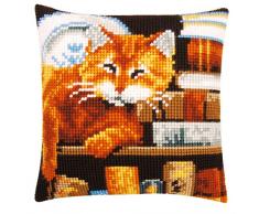 Vervaco Kit Coussin au Point de Croix Chat & Livres