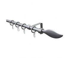 GARDINIA Kit de tringle à rideau Flame, Ensemble complet avec matériel de fixation inclus, Longueur: 130-240 cm, Argenté