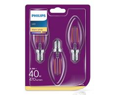 Philips Ampoule LED en verre Transparent 4,3 W