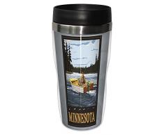 Tree Free sans 16 oz en Acier Inoxydable Motif Minnesota Lake pÃªche par Paul Un Lanquist Sip Gobelet de Voyage-n-Go Multicolore