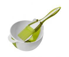 Premier Housewares 0805295 Bol de PrÃ©paration + Pinceau Ã PÃ¢tisserie Plastique/Silicone Vert Lime/Blanc