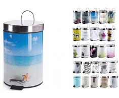 MSV 100526 Paradis Poubelle à Pédale 3 L Plastique Multicolore 30 x 20 x 15 cm