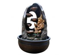 Zen Light SCFR1798 Fontaine dIntÃ©rieur avec Pompe et Eclairage LED, RÃ©sine, Marron, Taille Unique