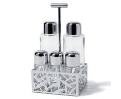 Alessi Msa16 Cactus! Service Huile, Vinaigre, Sel, Poivre et Épices en Acier Inoxydable 18/10 Brillant et Verre