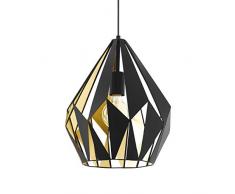Eglo Carlton 1 Lampe suspendue vintage en acier avec 1 lampe suspendue vintage Style rÃ©tro Noir/dorÃ© Culot E27 Ã 31 cm