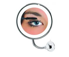 GLAM MIRROR 02 Le Miroir Lumineux et grossissant, argenté, 20 cm