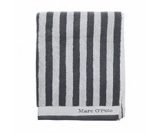 Marc OPolo Classic Stripe Serviette Bain, Eponge Coton tissÃ© Teint (550 GR/mÂ²), Anthracite/Silver, 60 cm x 110 cm