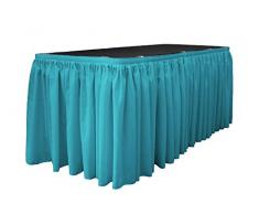 La Jupe de Table en Popeline en Lin avec 20Â l-Clips, Polyester, Turquoise foncÃ©, 21Â cm x 29Â , Lot de 21