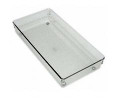 iDesign range couvert, grand rangement tiroir en plastique, casier rangement plastique compartimenté pour les tiroirs, transparent