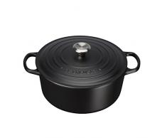 Le Creuset, Cocotte Signature en Fonte Ãmaillée avec Couvercle, à 18 cm, Ronde, Compatible avec Toutes Sources de Chaleur (Induction Incluse), Capacité : 1.8 L, 2.572 kg, Noir