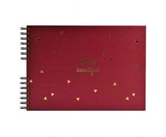 Exacompta 16453E Album photos à spirales 50 pages noires - Format 32x22cm - LIFE Rouge