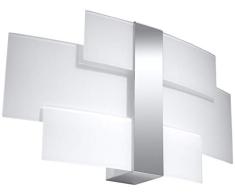 SOLLUX Lighting CELIA Applique Murale Acier Inoxydable Chromé/Blanc
