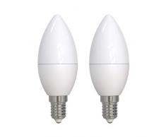 Umi par Amazon - Lot de 2 ampoules LED bougie avec petit culot à vis Edison C37 E14, 5,5 W (équivalent de 40 W), 15 000 heures, blanc chaud (2 700 K)