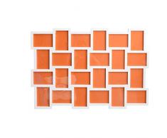 Rebecca Mobili Pêle-Mêle Mural Photos, Cadre Photos Multiples Blanc, pour 24 Photos au Format 10 x 15, MDF, Decoration Maison â Dimensions: 61 x 92 x 1,2 cm (HxLxL) - Art. RE4144