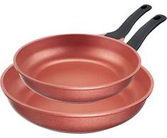 IMPERA 15275 Fonte dAluminium Ensemble de poêles 2 pièces, 24/28 cm, Compatible Induction, Hot Chili Batterie de Cuisine Aluminium Rouge