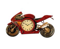 Carrick Motif Moto Horloge Murale, Rouge/dorÃ©