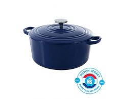 BK Cookware H6074.528 Bourgogne Cocotte en Fonte Ãmaillée avec Couvercle 28 cm, Dutch Oven, Casserole Induction Ronde 6.7 litres, Tous Feux, Bleu Royal