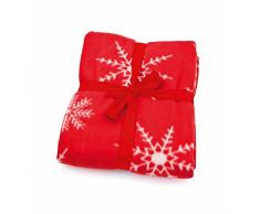 eBuyGB Couverture Polaire Motif Flocon de Neige Nordique Rouge 130 x 160 cm