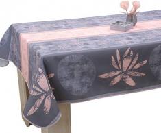 Le linge de Jules Nappe Anti-Taches Lotus Rose - Taille : Carrée 150x150 cm