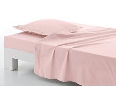 Anne de Solene ElÃ©gance Drap Plat Coton Blush 270 x 310 cm