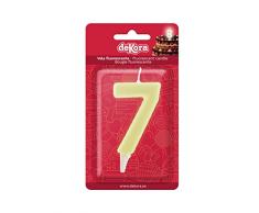Aurore 345273 Bougie danniversaire NumÃ©ro 7 Phosphorescente Plastique, Fluorescent, 6 x 2 x 6 cm