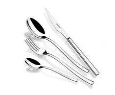 Monix gÃªnes set de couverts de 24Â piÃ¨ces, finition Poli Brillant, Acier inoxydable 18/10, avec couteau Ã steak, Design avant-gardiste et moderne, Ã©paisseur 2.5Â mm