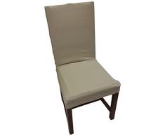 Comptoir du Linge dpolchhlin Housse de Dossier de Chaise Elastiqué Polo Bi-Extensible Coton/Polyester/Elastomère Lin 65 x 50 cm