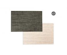 Excelsa Eclipse Lot de 6 Sets de Table en PVC Blanc/Noir 45 x 30 cm