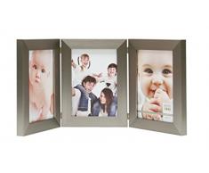 Deknudt Frames S41VD1 H3V Cadre Photo Triptyque Vertical Résine Argenté 13 x 18 cm