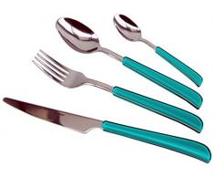 Lisa d Alban INOX Virgule Lot de 16 pièces de Vaisselle Vert Clair