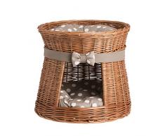 Electric Wicker24Â 494/PKO Pilka Basketball en Osier Panier de Chat en Osier Miel, Jaune, 48Â x 48Â x 43Â cm