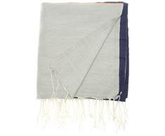 1001 Foutas 1-006-0001 Serviette de Plage Coton Bleu/Gris