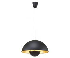 Briloner Leuchten 4380-115 Lustre Ã suspension style vintage - abat-jour en mÃ©tal noir & or mat - douille E27 - 60 W max. - Ã 42 cm - longueur : 130 cm