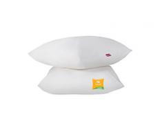 Abeil Lot de 2 Oreillers Sérénité Coton Blanc 60 x 60 cm