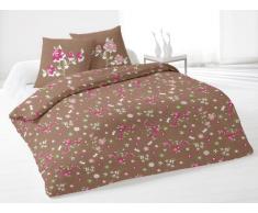 Soleil docre 635051 Housse de Couette + 2 Taies doreiller Lea Coton Taupe 220 x 240 cm