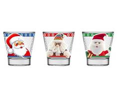 Home santaclaus Lot de 6 Verres à Liqueur, Verre, Multicolore, 22 x 11 x 7 cm