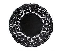 Garcia de Pou 250 unité Ronde napperons, 9 cm, Papier, Noir, 9 x 30 x 30 cm