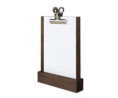 Lacor 39410 Menu de Table avec Pince et Support en Bois de Hêtre Finition Acajou 18 x 23 cm