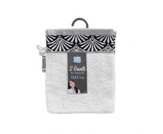 douceur dintÃ©rieur 2 gants de toilette 15x21 cm eponge jacquard goldy blanc/argent