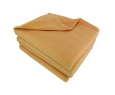 Poyet Motte POLFIRST Couverture Maille Polaire, 100% Polyester, Miel, 210 x 230 cm