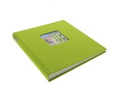 Goldbuch Album Photo avec Découpe, Bella Vista, 30 X 31 Cm, 60 Pages Blanches avec Glassine Diviseurs, Lin, Vert 27896