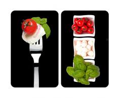 WENKO 2521451100 Protège-plaque universel Caprese - lot de 2, pour tous les types de cuisinières, Verre trempé, 30 x 52 cm, Multicolore