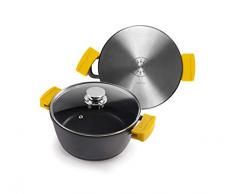 Ibili 461124 Faitout avec Couvercle Evolution Fonte Noir 24 cm