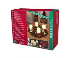 Konstsmide 1986-550 4 Bougies Cire Véritable + Télécommande + 8 LED Rouge 1,5 V