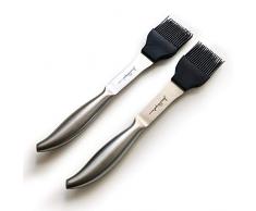 Jean-Patrique Set de brosses en silicone | Brosse de cuisson durable pour barbecue de cuisine professionnelle - Lot de 2