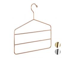 Relaxdays 10026608_553 Cintres multiples 3 barres, Pantalons, Robes, Ãcharpes, Design mÃ©tal, Gain de place, 4 mm, cuivre, 33 x 36,5 x 0,4cm