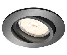 Philips - Spot encastrable, modèle : Donegal, culot GU10, forme : ronde gris
