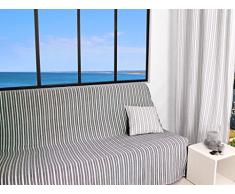 Soleil d'ocre Jeté de canapé 170x250 cm COTONADE Gris Anthracite, Polyester Coton, 250x170 cm