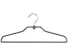 COMPACTOR Lot de 3 Cintres AntidÃ©rapants pour VÃªtements, Avec Barre Horizontale pour Pantalons, Gris, MÃ©tal et PVC, 0.5 x 40.3 x H. 17.7 cm, RAN7133