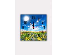 Bonamaison Horloge Murale en MDF, Multicolore, 30 x 30 cm